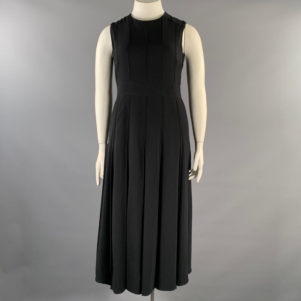 BURBERRY FW2018 Aria Size 12 Black Viscose Elastane Sleeveless Long Dress